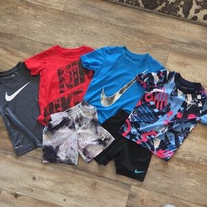 Nike Kids Tee & Shorts Set - Blue, Red, Gray, Black, Multicolor